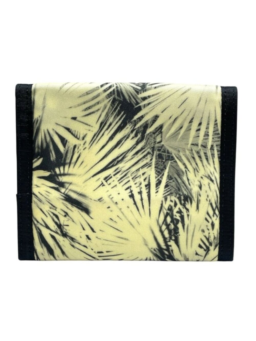 Saint Laurent Trifold Wallet Folding Palm Leaf Print Velcro Nylon Canvas Cream - Picture 2 of 10